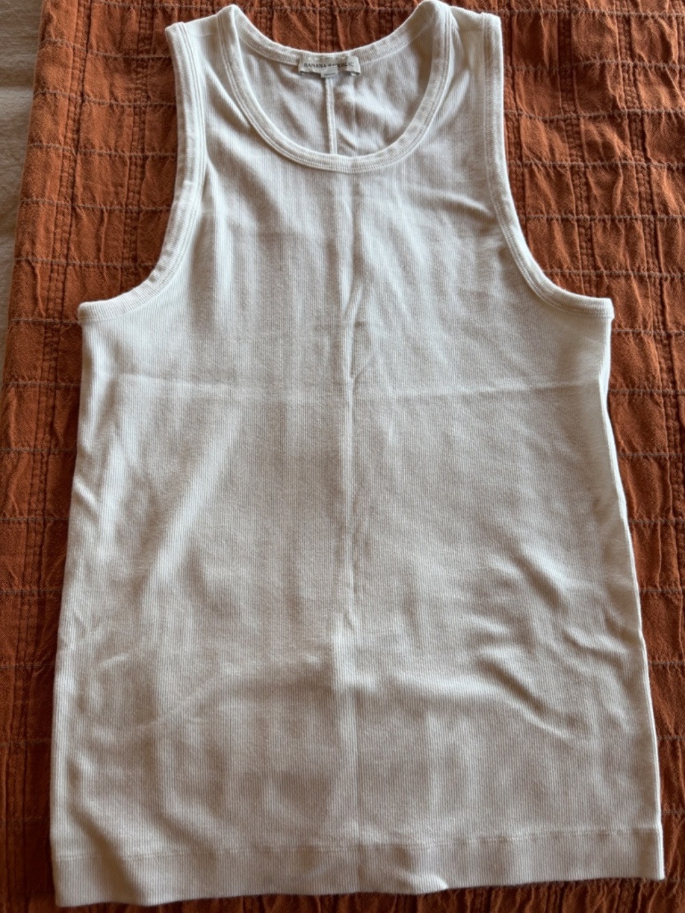 Banana Republic Authentic Ribbed Tank, 1 white, 1 black, size M slim fit